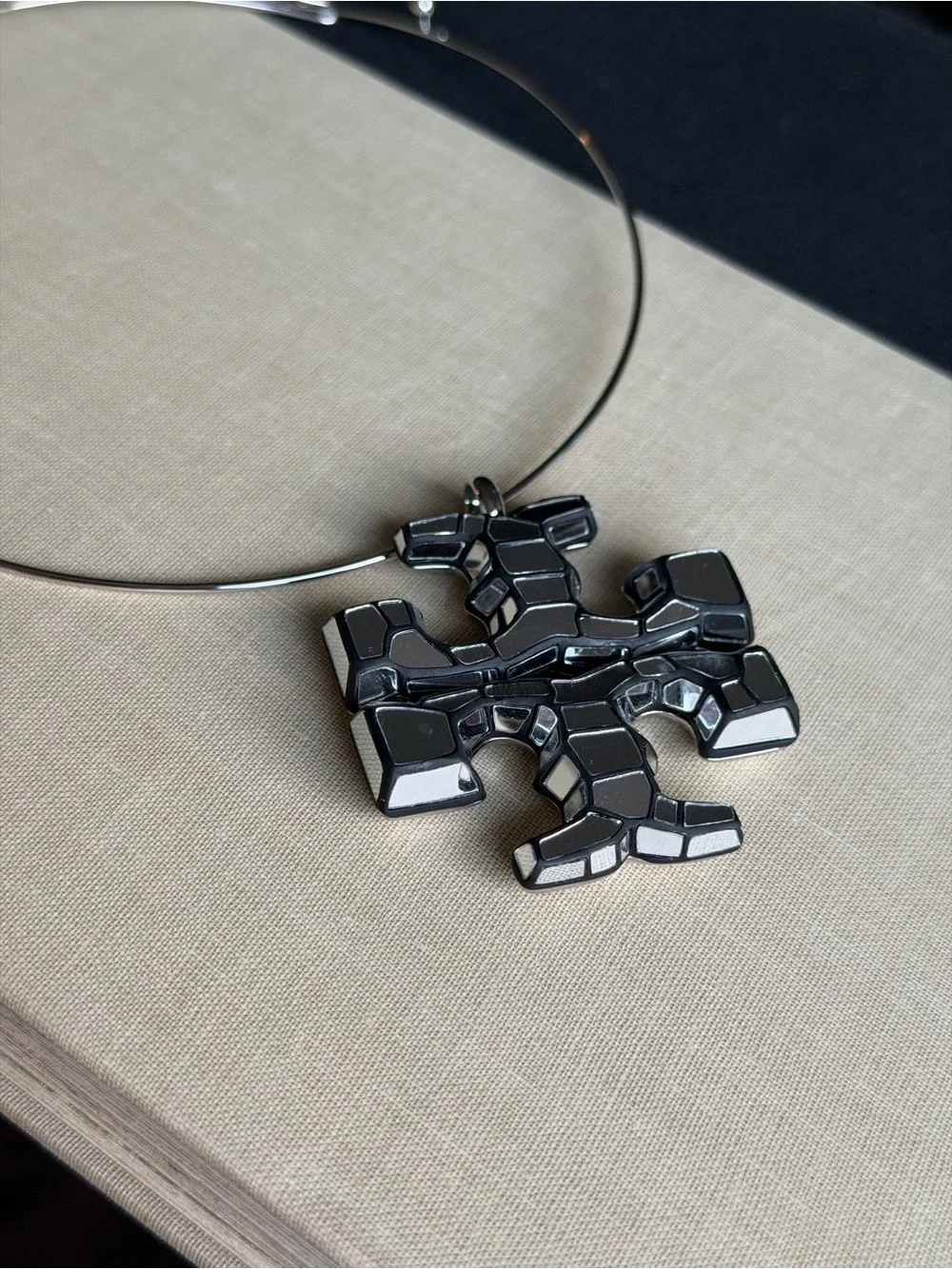 Tory Burch Mosaic T Logo Pendant Necklace
